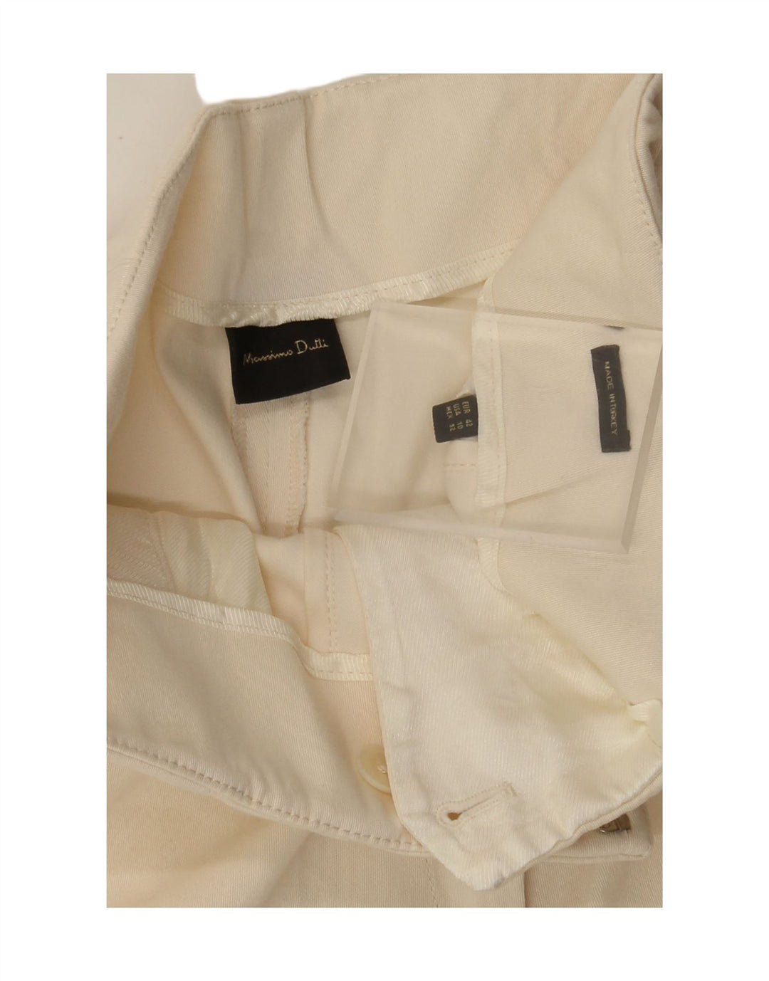 Calça feminina Massimo Dutti cortada UE 42 grande W30 L25 branca