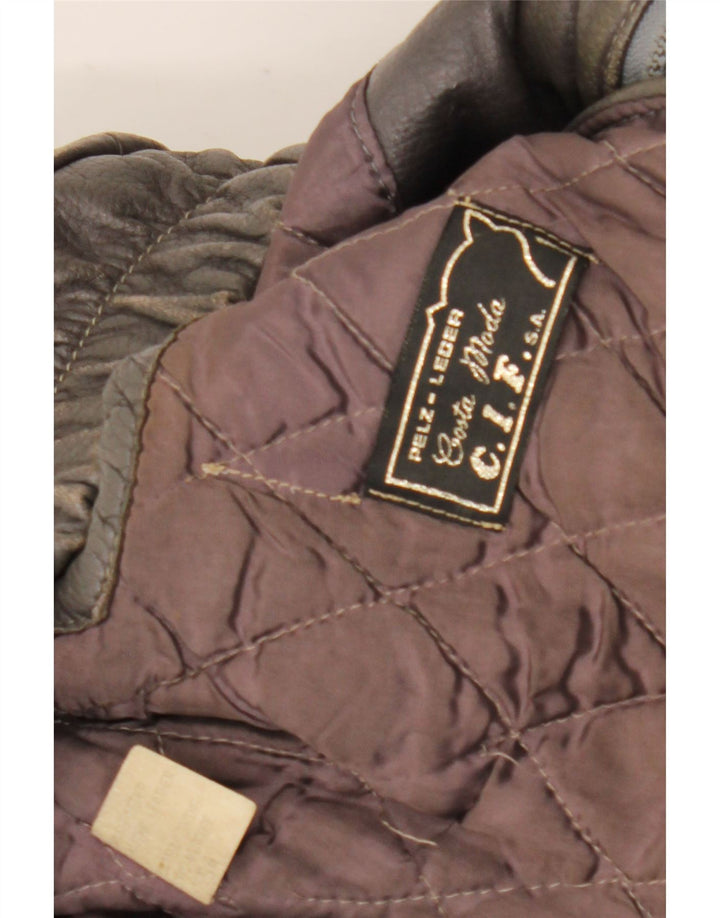 Jaqueta de couro masculina vintage Reino Unido 36 couro marrom pequeno