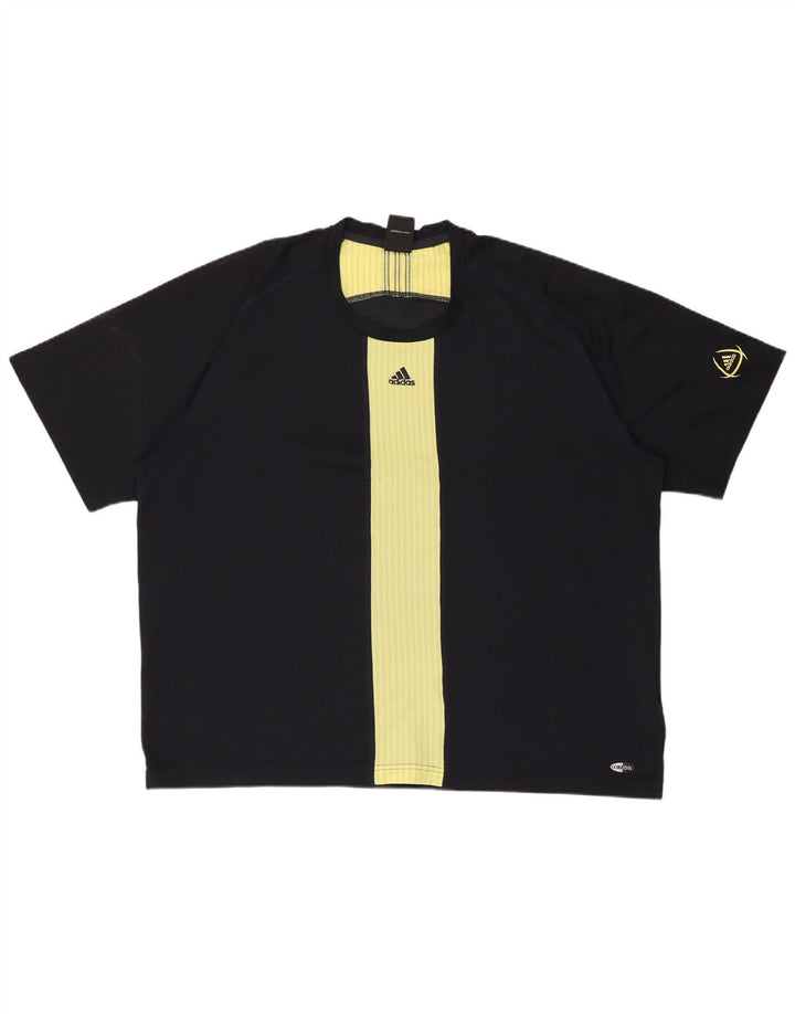 ADIDAS Mens Climacool Camiseta Top 2XL Preto Colourblock Poliéster