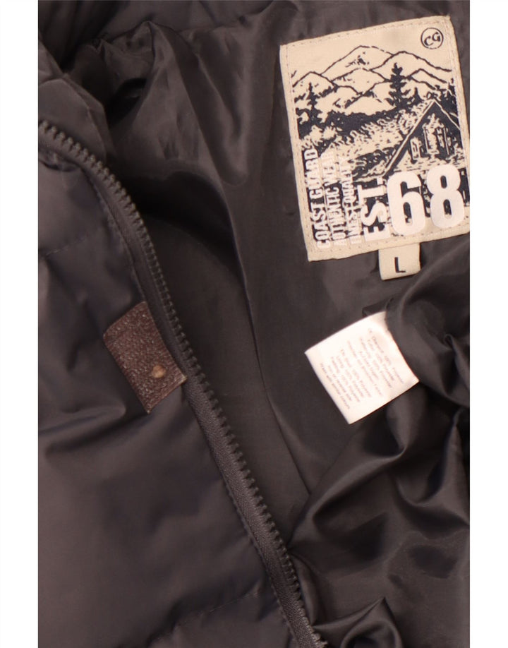 Jaqueta acolchoada masculina COAST GUARD UK 40 poliéster cinza grande