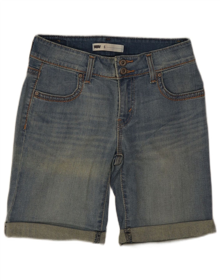 Shorts jeans feminino Levi's US 6 médio W28 algodão azul