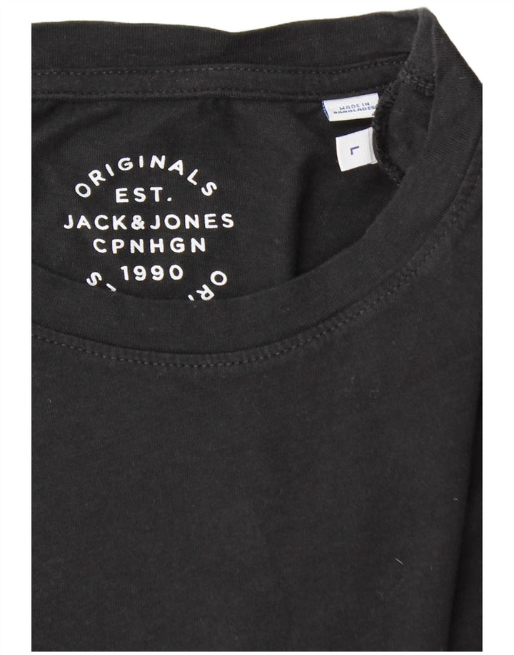 Camiseta masculina Jack & Jones grande bloco colorido preto