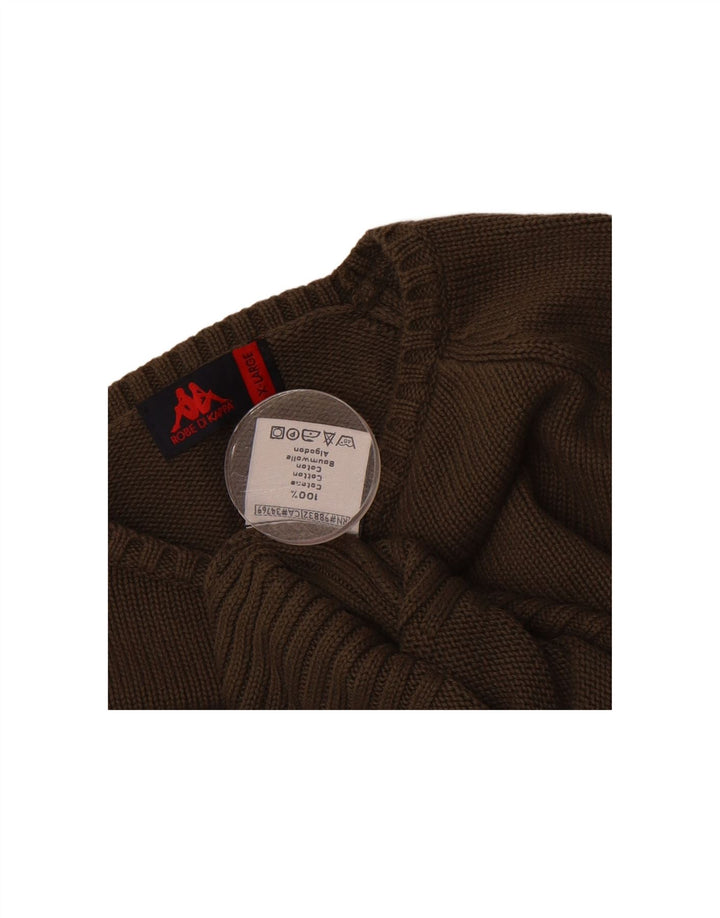 KAPPA Womens Boat Neck Jumper Sweater UK 18 XL Khaki Cotton Vintage Kappa and Second-Hand Kappa from Messina Hembry 