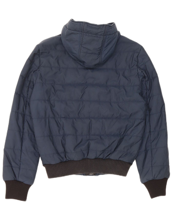 Jaqueta masculina acolchoada com capuz Refrigiwear UK 36 pequena azul marinho nylon