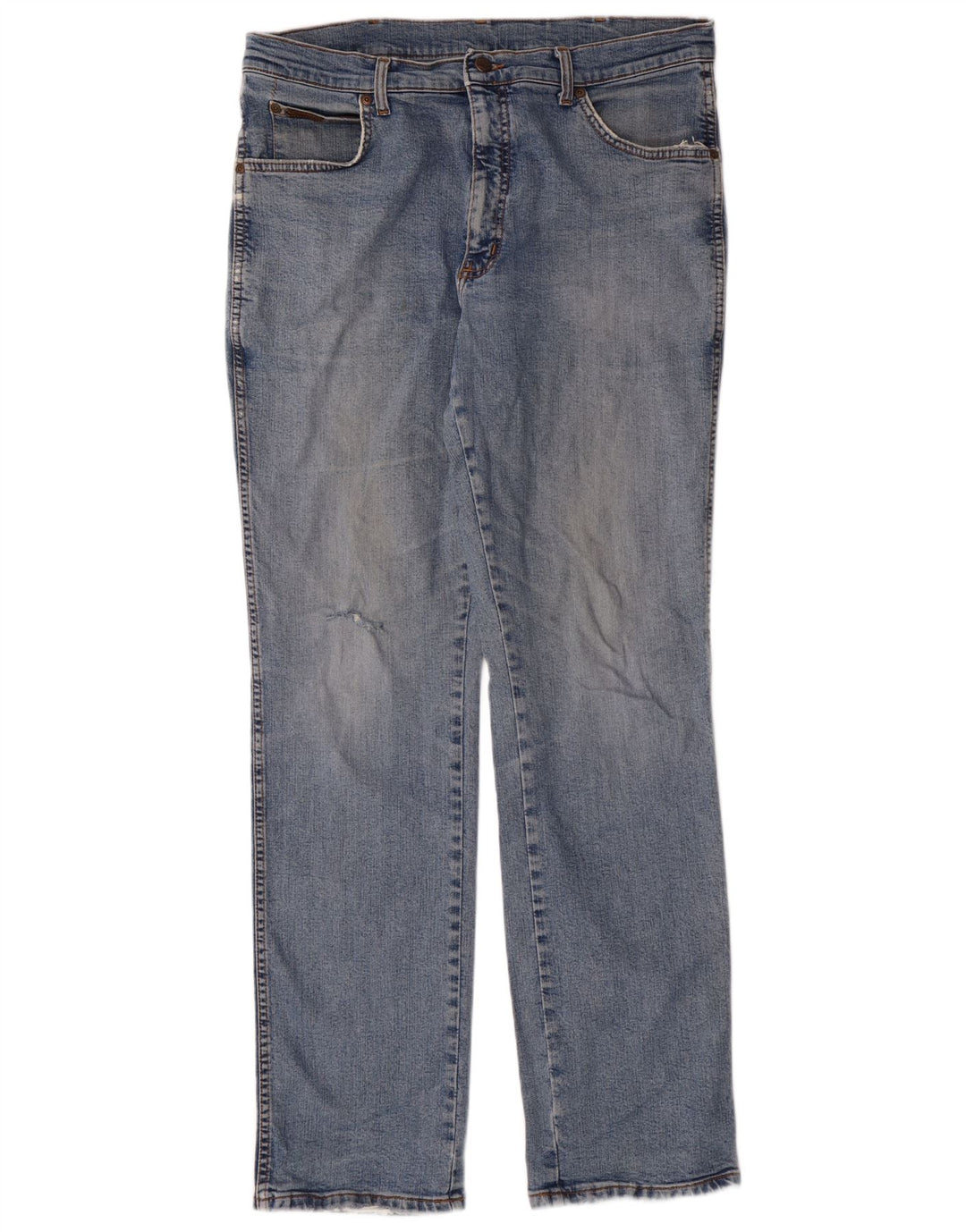 Wrangler Mens Straight Jeans W36 L34 Azul Algodão Clássico
