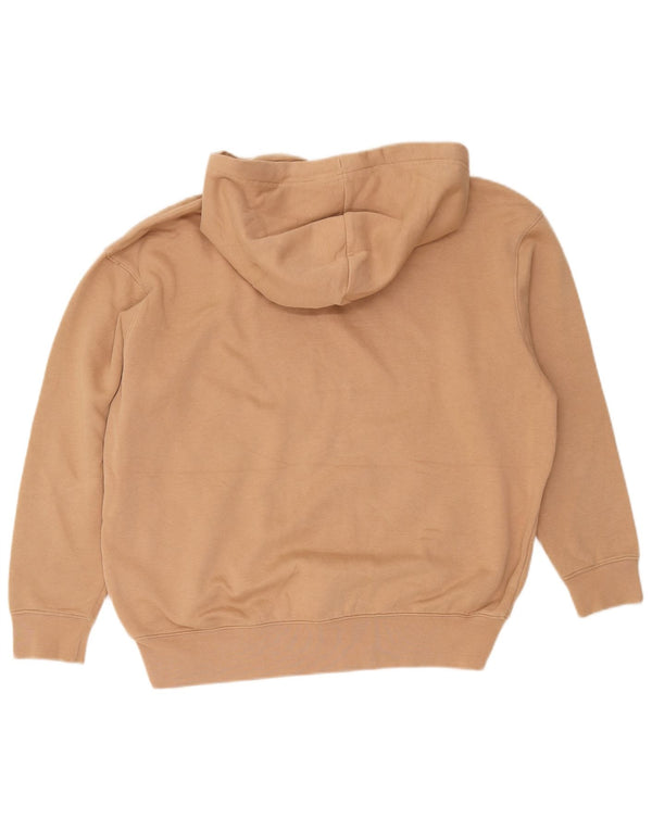 Nike Womens Oversized Hoodie Jumper UK 6 XS Bege Algodão