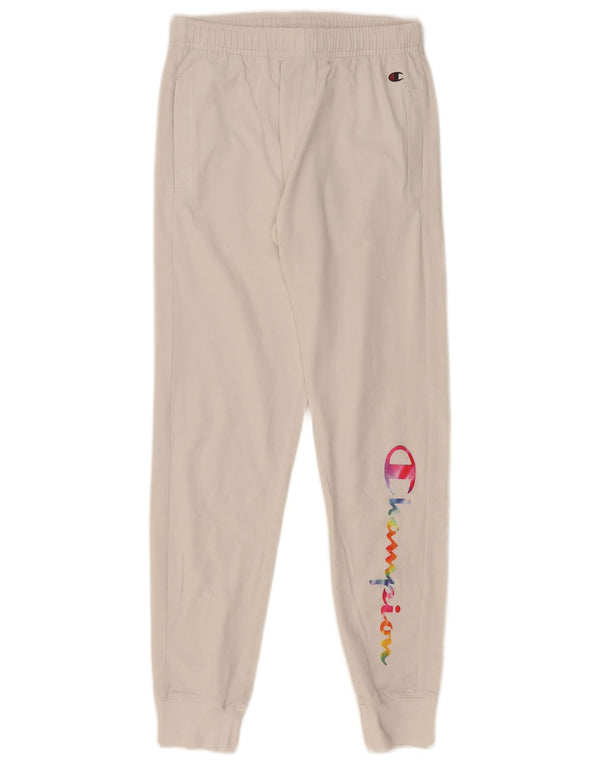 Calça esportiva feminina Champion Joggers UK 6 XS algodão branco