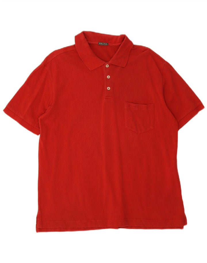 Camisa polo masculina BELFE algodão vermelho médio