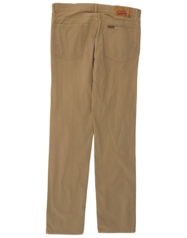 Carrera Mens Straight Casual Pants IT 52 XL W36 L34 Khaki Cotton