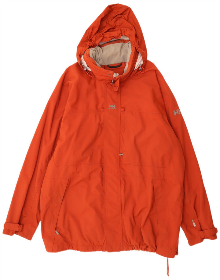 Jaqueta de chuva masculina Helly Hansen com capuz UK 44 2XL laranja nylon