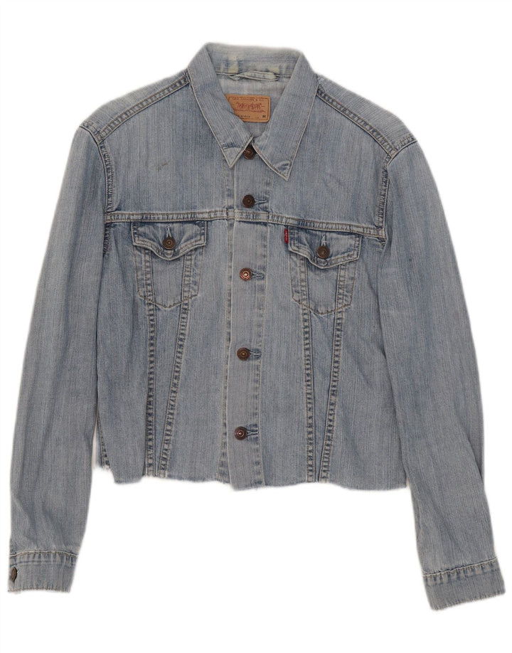 Jaqueta jeans feminina Levi's Crop 10-11 anos algodão azul médio