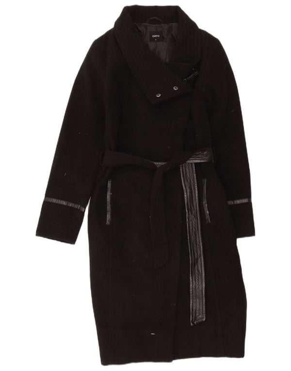 Sobretudo feminino Oasis UK 10 pequeno poliéster preto