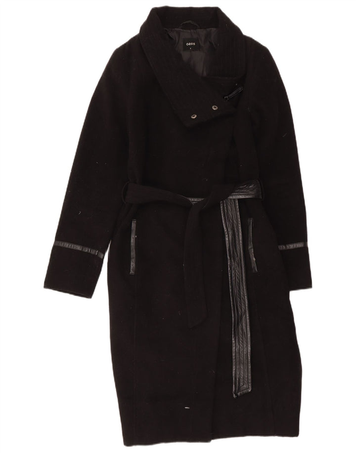 Sobretudo feminino Oasis UK 10 pequeno poliéster preto