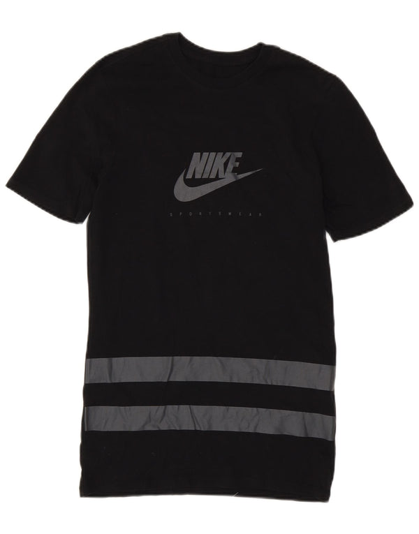 Camiseta Nike Feminina Athletic Cut Graphic Vestido UK 6 XS Algodão Preto