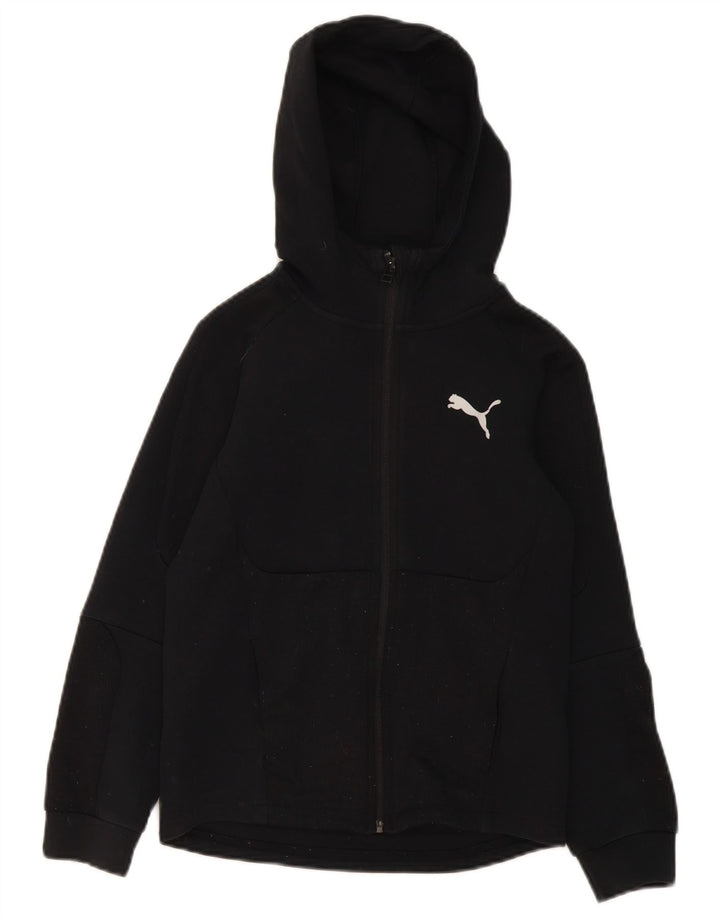 Suéter PUMA Boys Zip com capuz 11-12 anos algodão preto