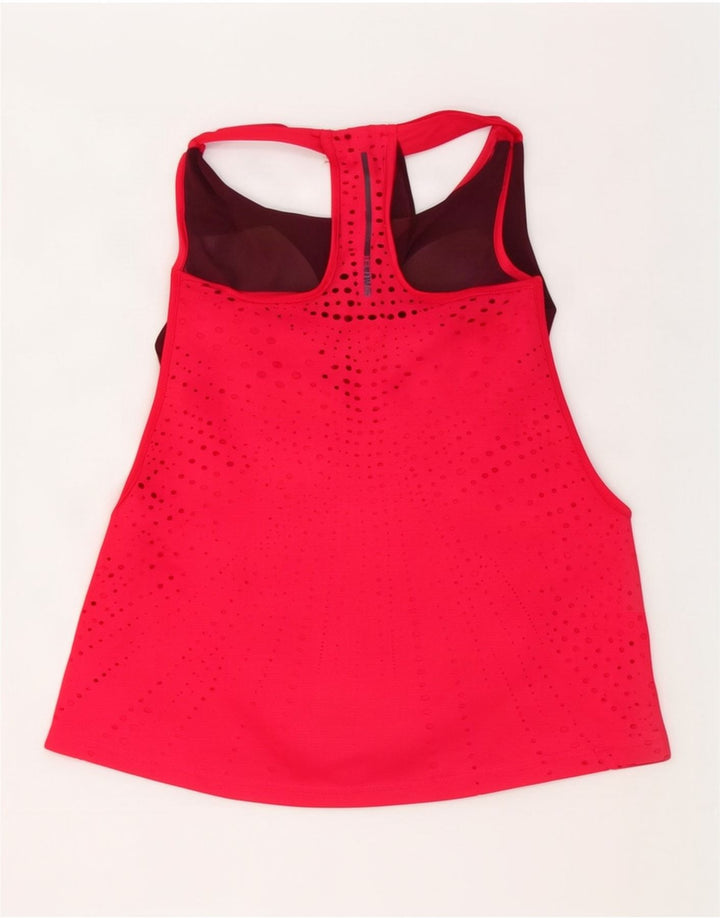 Adidas Womens Vest Top UK 10 Small Pink Colourblock Microfibras