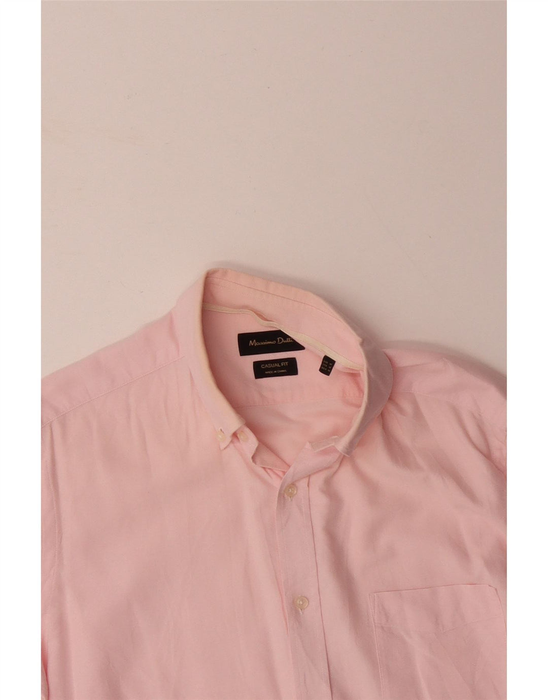 Camisa masculina casual MASSIMO DUTTI de algodão rosa médio