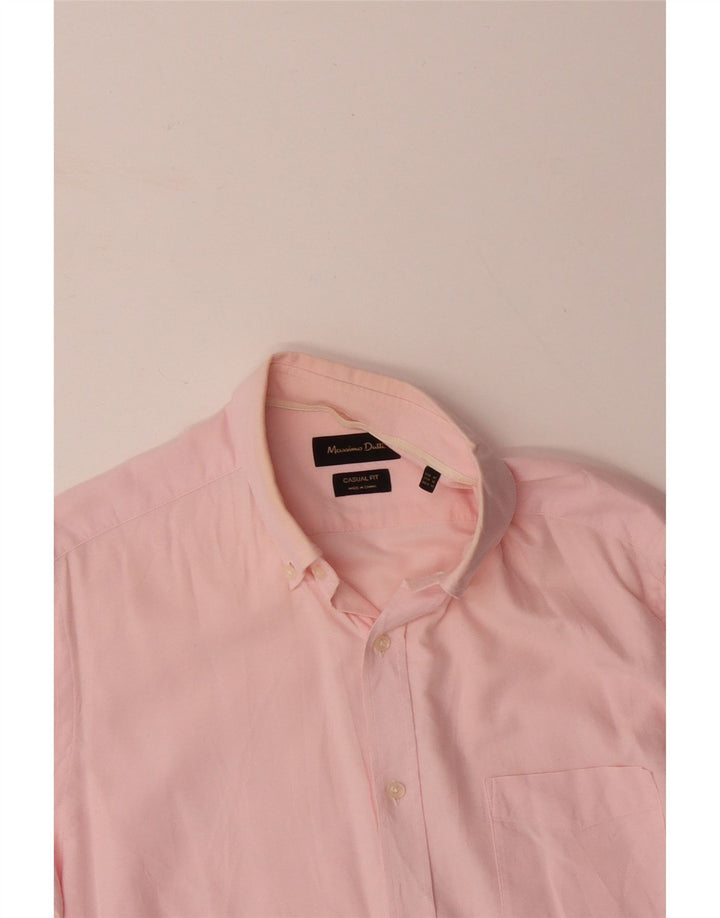 Camisa masculina casual MASSIMO DUTTI de algodão rosa médio