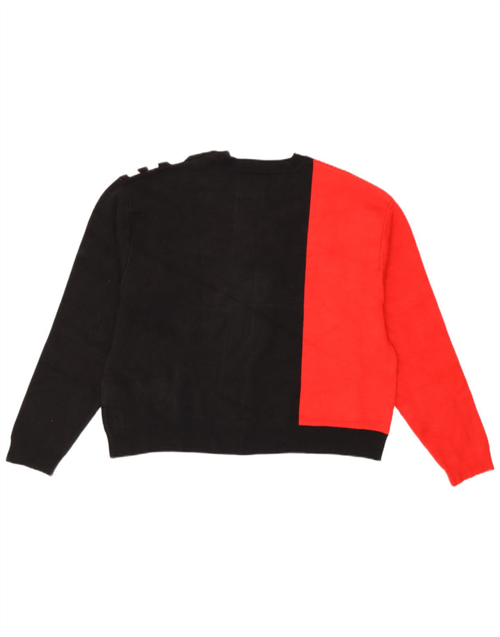 Guess Suéter feminino oversized com gola redonda Reino Unido 8 pequeno preto