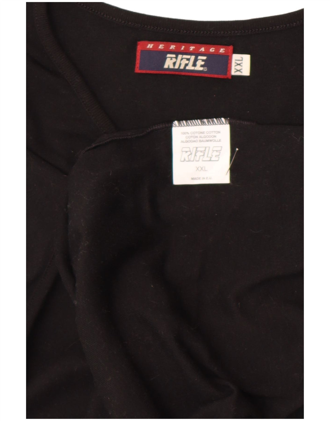 Camiseta masculina Rifle Top 2XL algodão preto