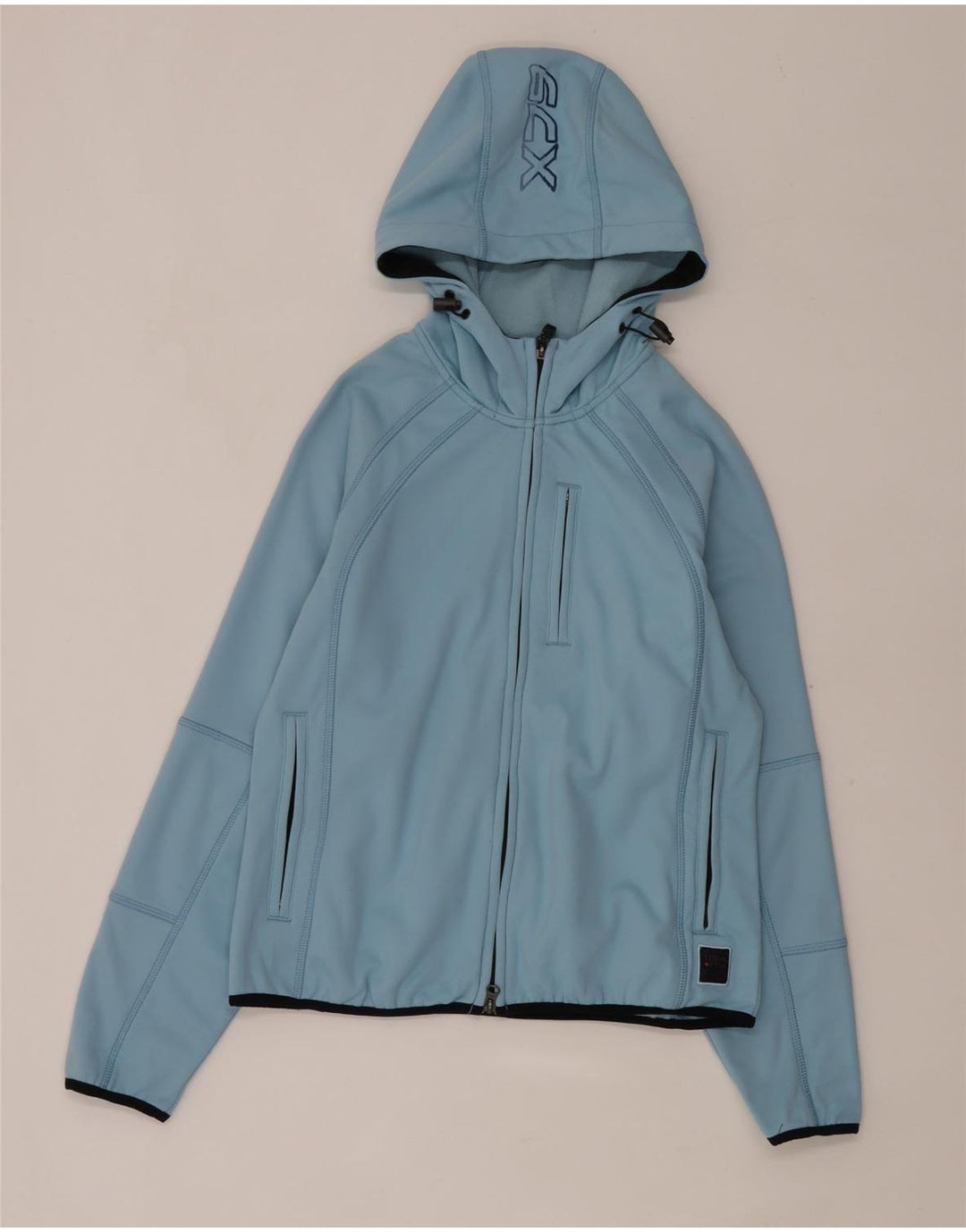 Jaqueta bomber com capuz feminina Think Pink UK 16 grande poliéster azul