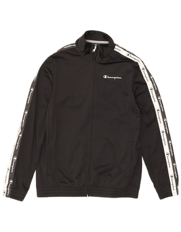 Jaqueta de agasalho gráfico Champion Boys 13-14 anos XL preto colorblock