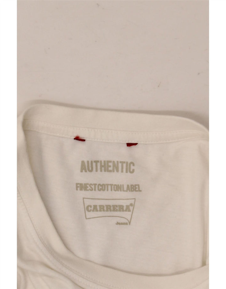 Camiseta masculina gráfica CARRERA Top grande branco
