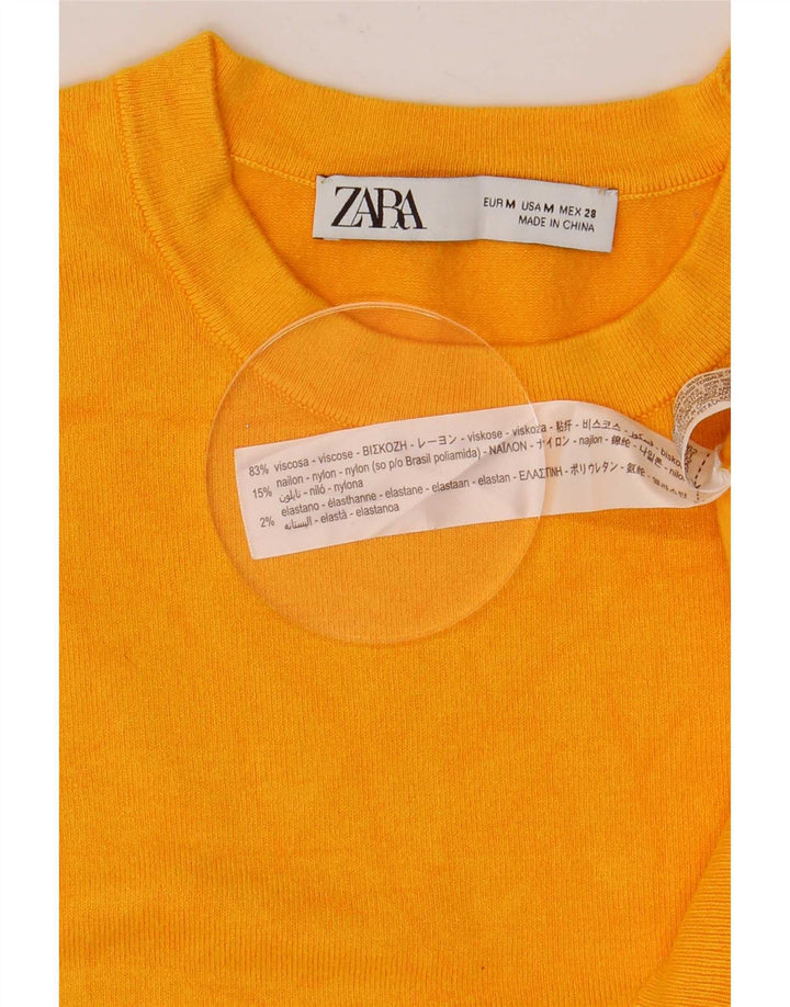 Zara Womens Vest Tank Top UK 12 Médio Amarelo Viscose