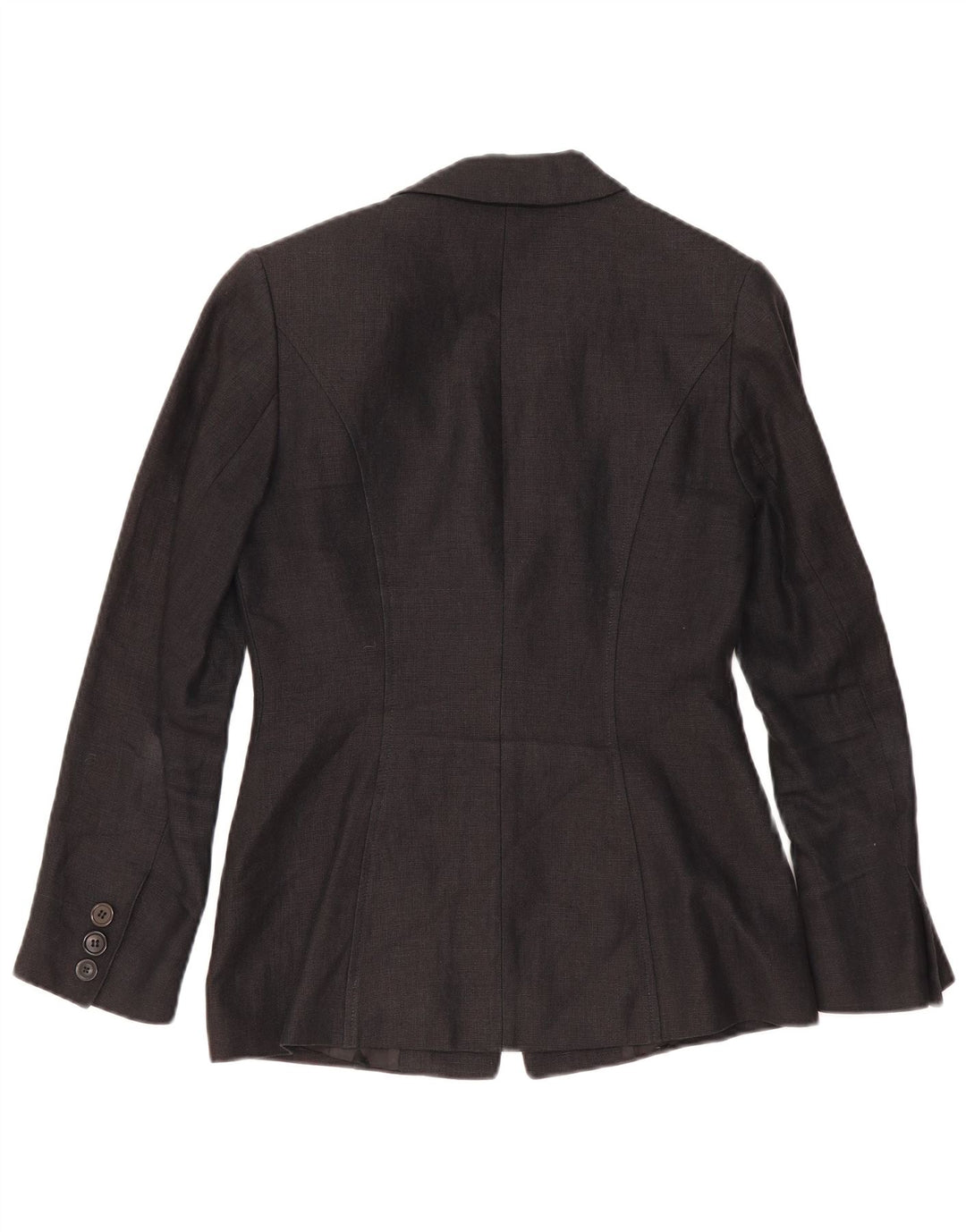 Jaqueta blazer feminina Marilyn Anselm Hobbs com 1 botão Reino Unido 10 linho preto pequeno