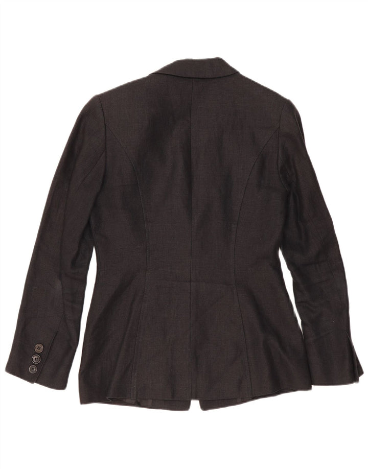 Jaqueta blazer feminina Marilyn Anselm Hobbs com 1 botão Reino Unido 10 linho preto pequeno