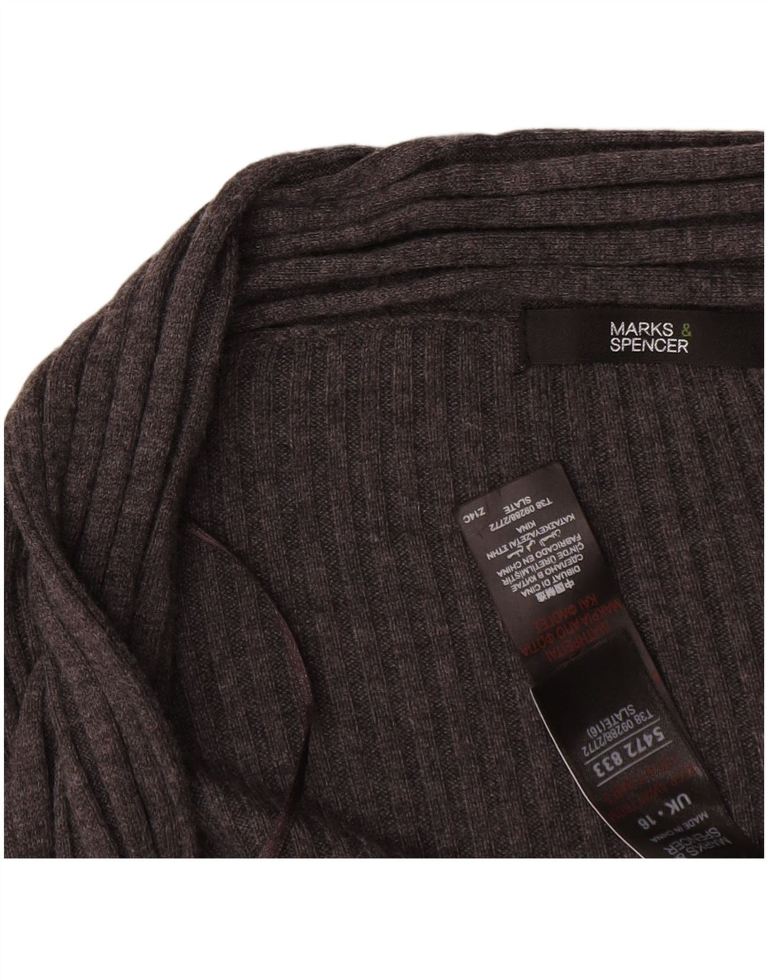 Suéter Marks & Spencer feminino Longline Open Cardigan UK 18 XL cinza