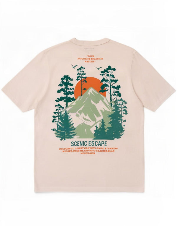 Camiseta gráfica masculina Jack & Jones Top médio algodão branco