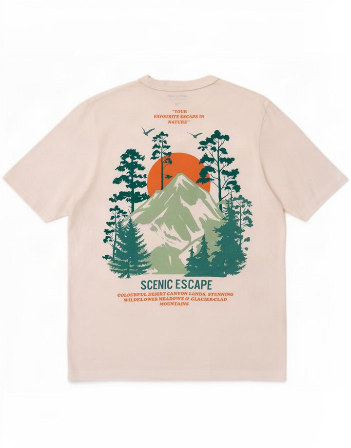 Camiseta gráfica masculina Jack & Jones Top médio algodão branco