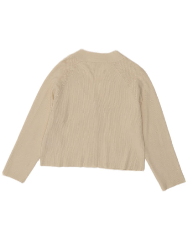 Suéter Zara Girls Crop Cardigan 11-12 Anos Bege Viscose
