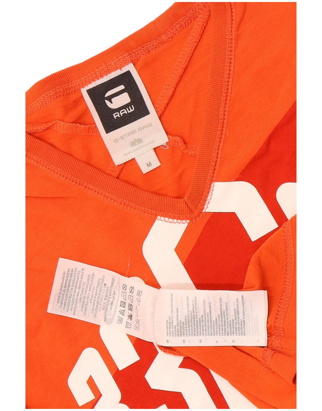 Camiseta gráfica masculina G-Star Top médio algodão laranja