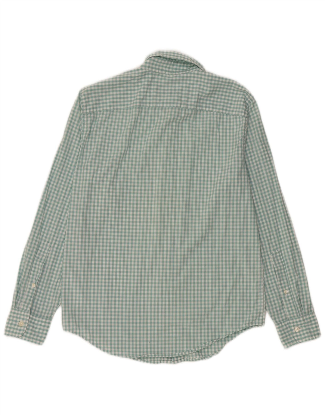 Camisa masculina Abercrombie & Fitch pequena verde algodão guingão
