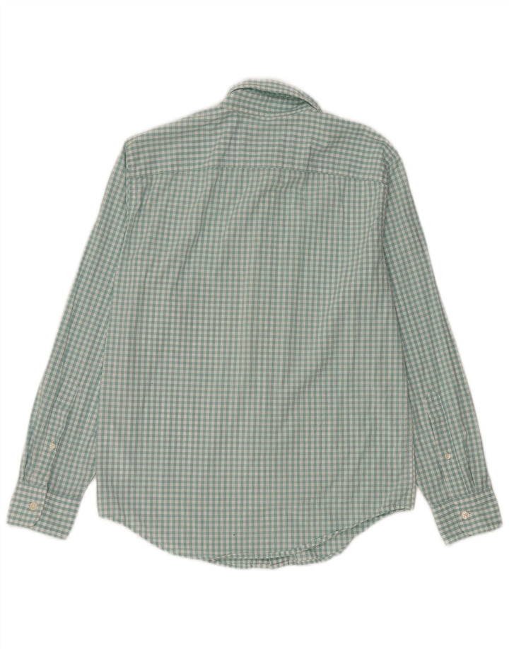 Camisa masculina Abercrombie & Fitch pequena verde algodão guingão