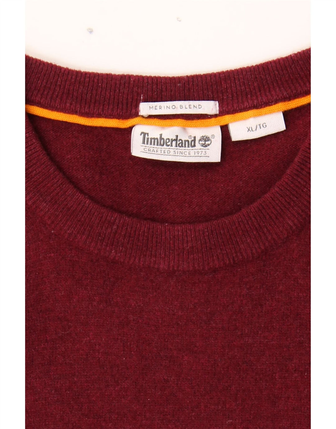 TIMBERLAND Mens Crew Neck Jumper Sweater XL Maroon Vintage Timberland and Second-Hand Timberland from Messina Hembry 