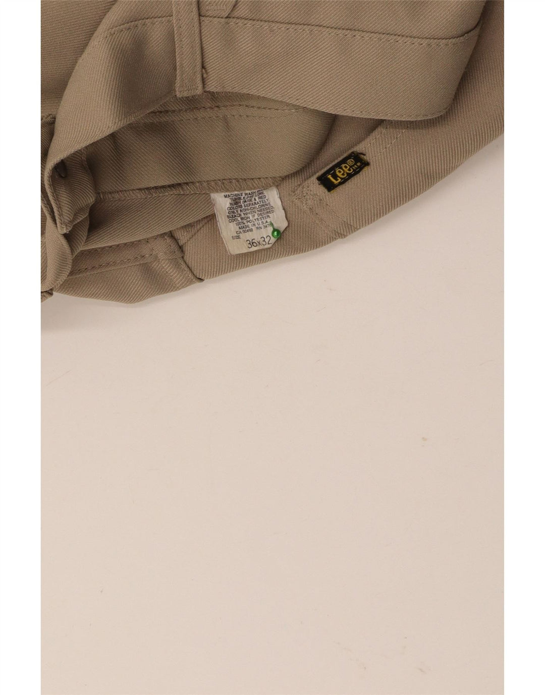 Calça casual reta masculina LEE W36 L26 poliéster bege