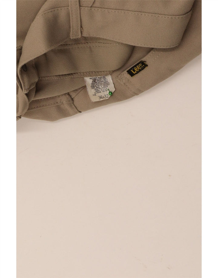 Calça casual reta masculina LEE W36 L26 poliéster bege