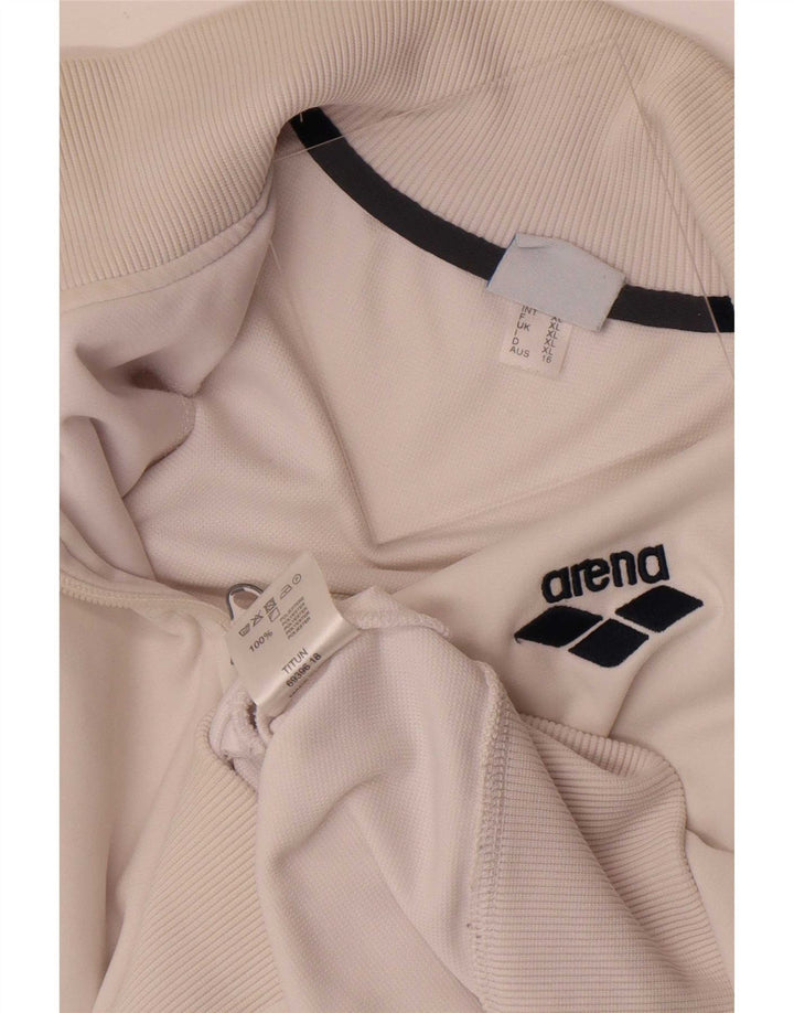 Arena Mens Graphic Tracksuit Top Jaqueta XL Poliéster Branco