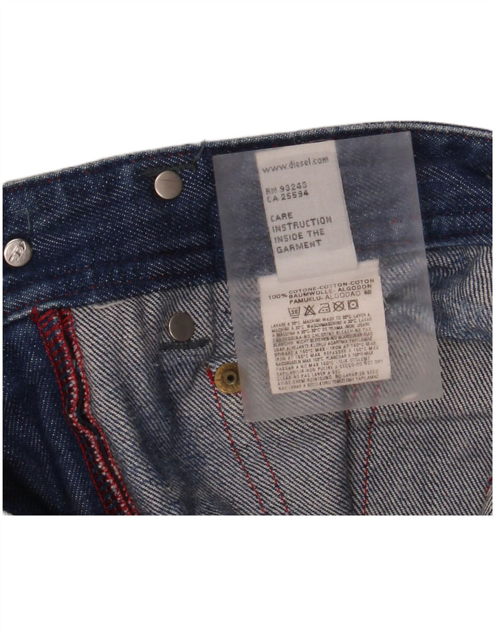 Jeans retos femininos diesel desgastados W30 L32 algodão azul