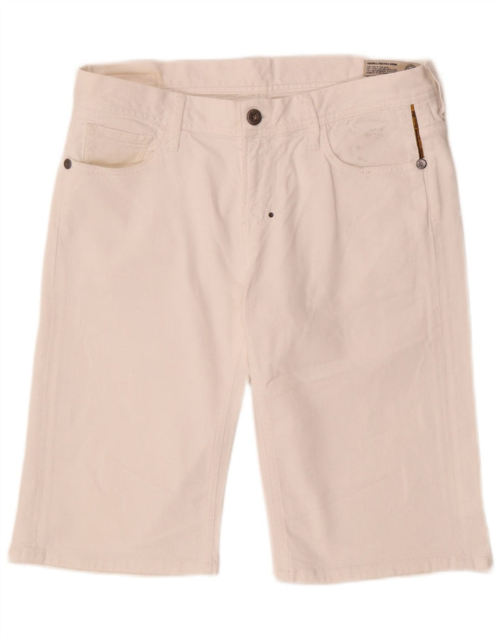 Shorts jeans masculino Meltin' Pot W34 grande algodão branco