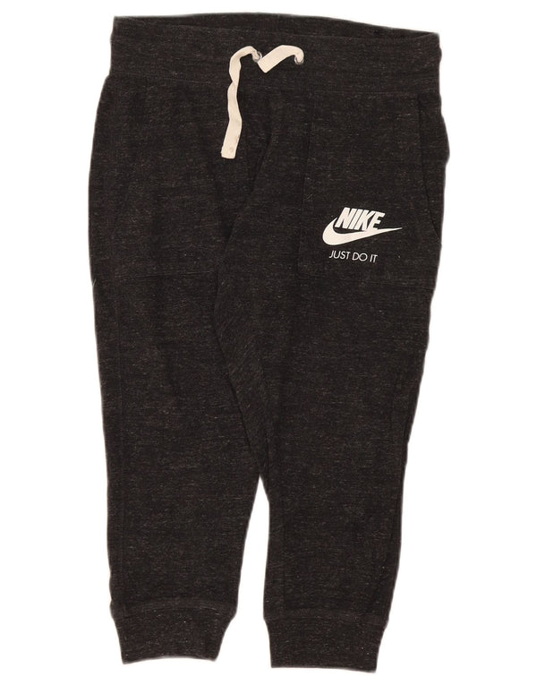 Nike Womens Graphic Tracksuit Trousers Joggers UK 10 Small Grey Flecked
