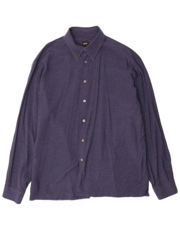 Camisa masculina Hugo Boss XL azul marinho