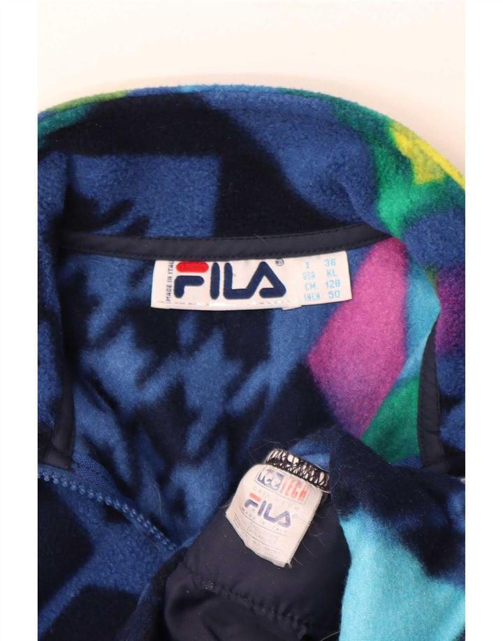 Fila Boys Zip Neck Fleece Jumper 7-8 Anos Patchwork Multicolorido