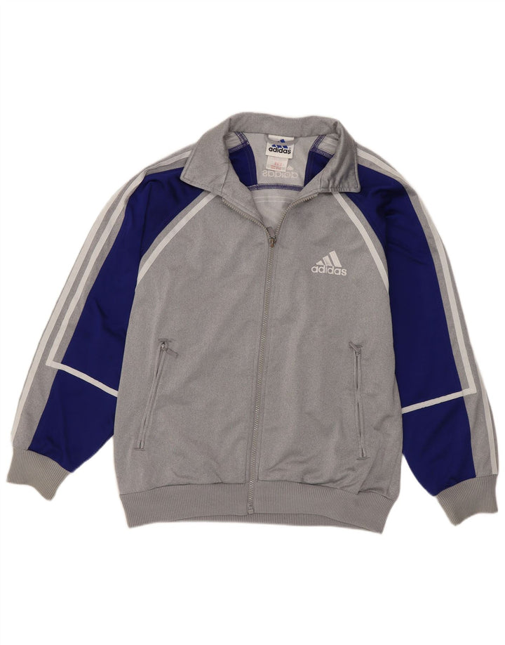 Jaqueta Adidas Meninos Treino Top 13-14 Anos Cinza Colorblock Poliéster