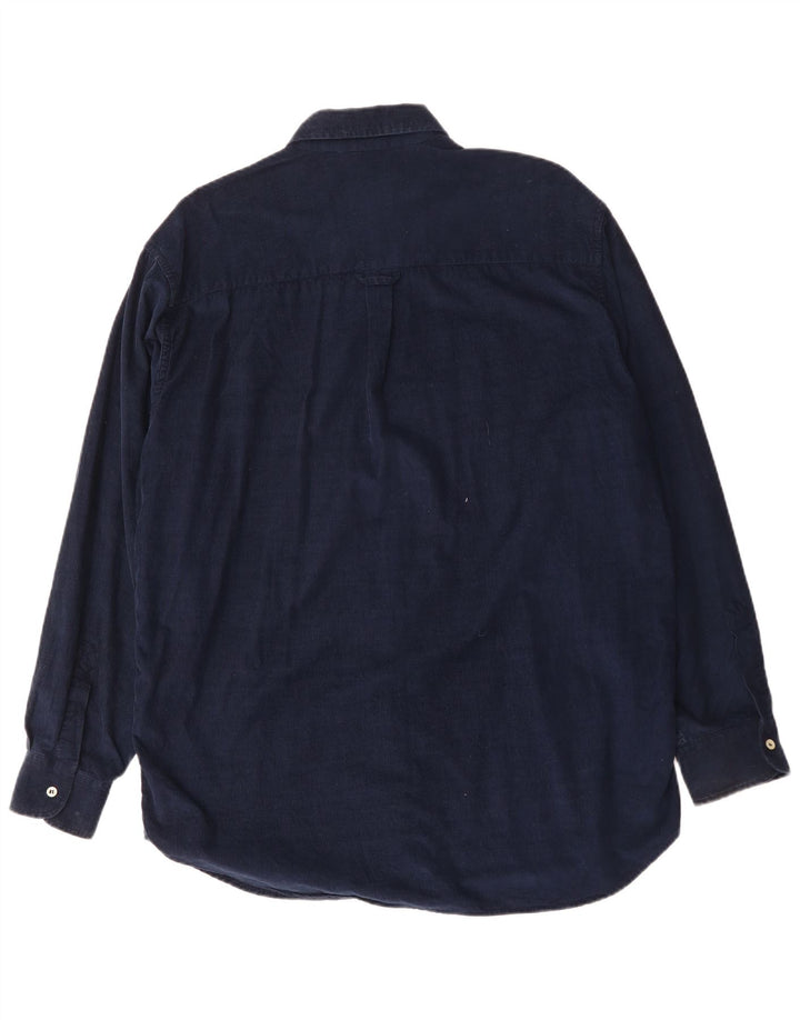 Camisa masculina de veludo CARRERA tamanho 41/42 grande algodão azul marinho