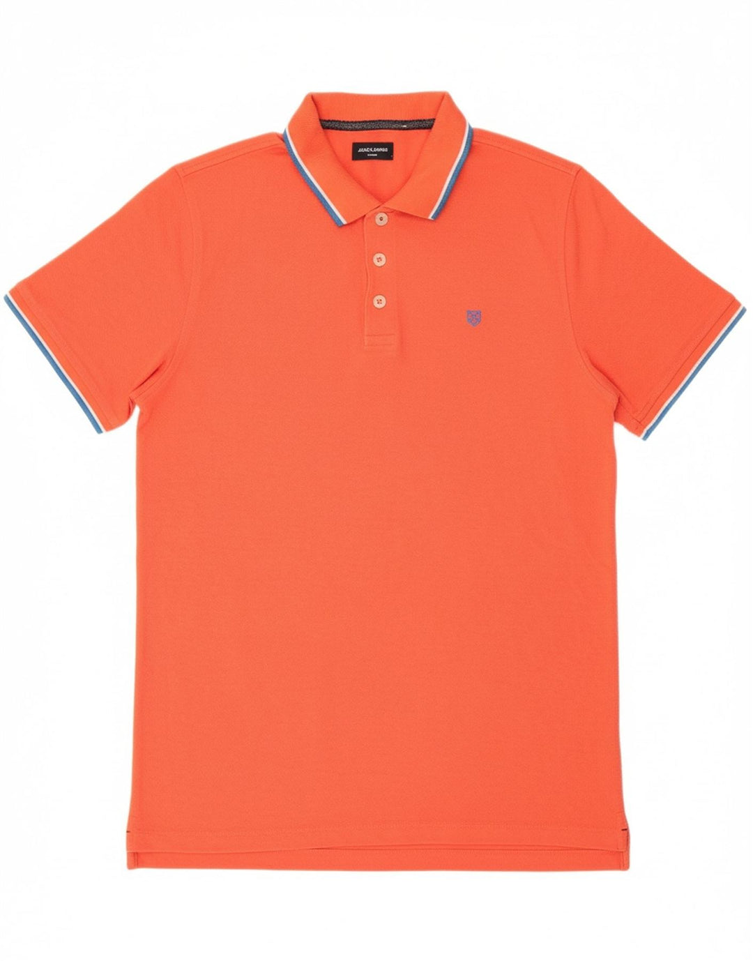 Camisa polo masculina JACK & JONES grande algodão laranja