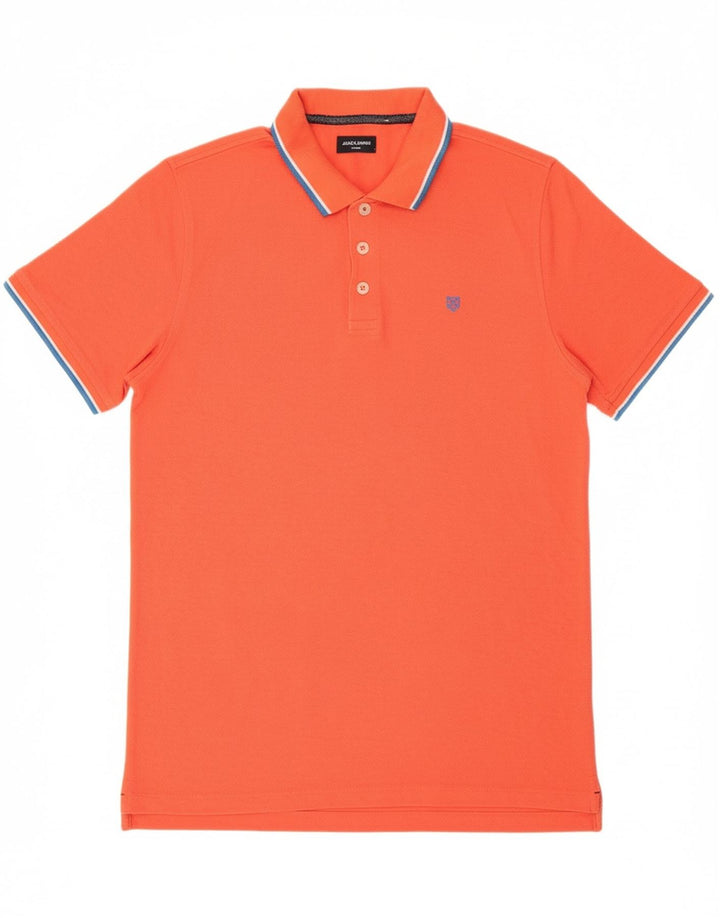Camisa polo masculina JACK & JONES grande algodão laranja